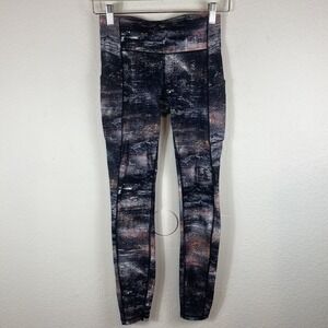 Lululemon Size 4 Speed Up Tight 26" Azurite Poppy Coral Luxtreme Running Gym‎